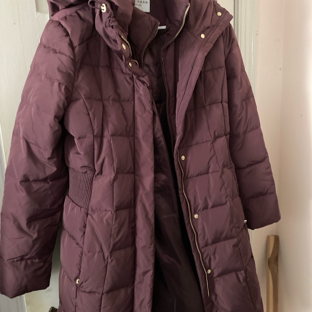 Cole Haan long winter coat with detachable hood.